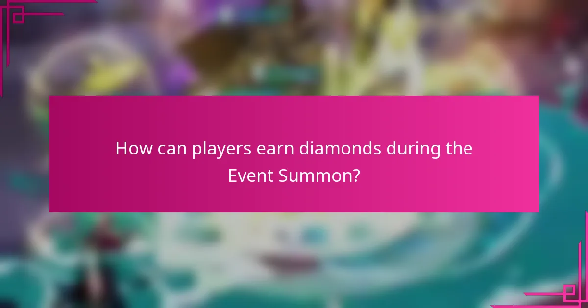 How can players earn diamonds during the Event Summon?