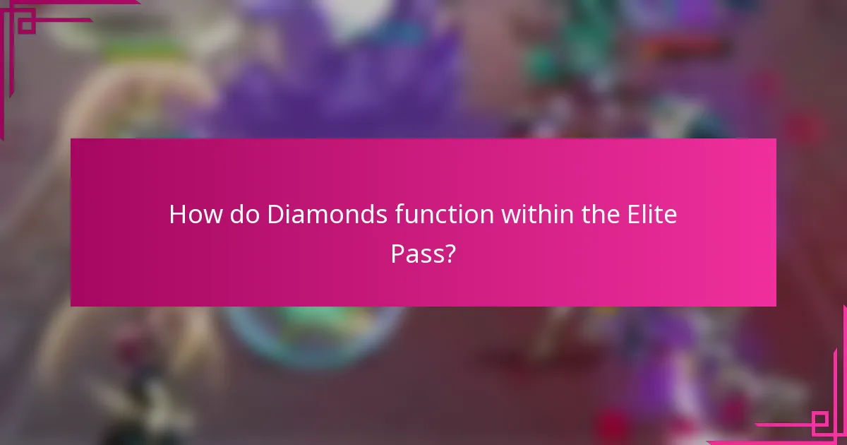 How do Diamonds function within the Elite Pass?