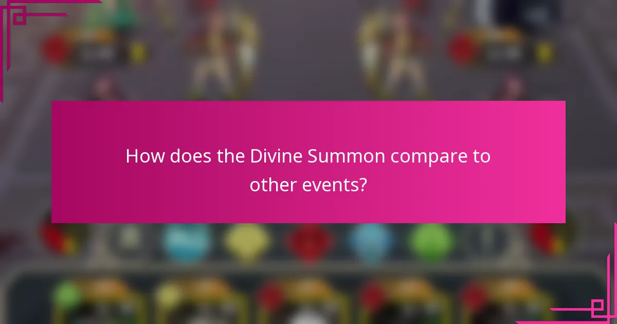 How does the Divine Summon compare to other events?