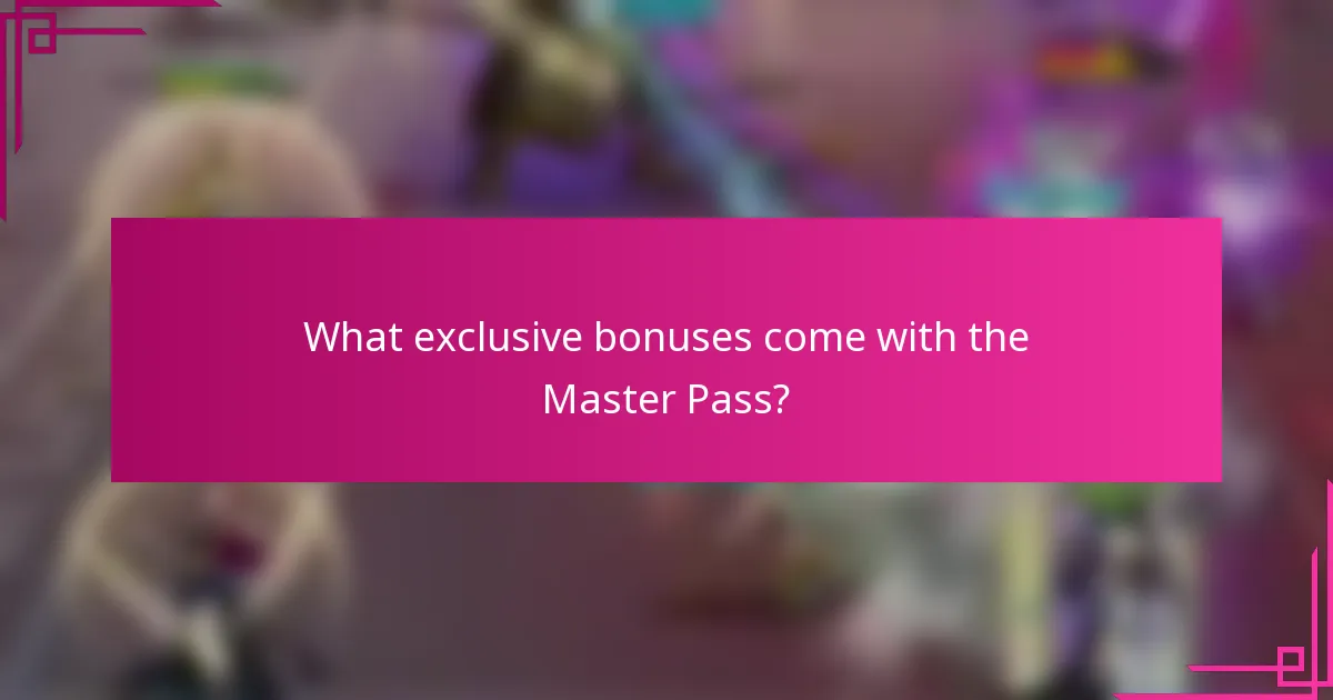 What exclusive bonuses come with the Master Pass?
